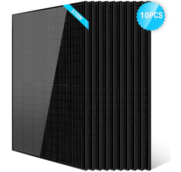 SunGoldPower Solar Panel | 370W Monocrystalline Black | 10-Pack