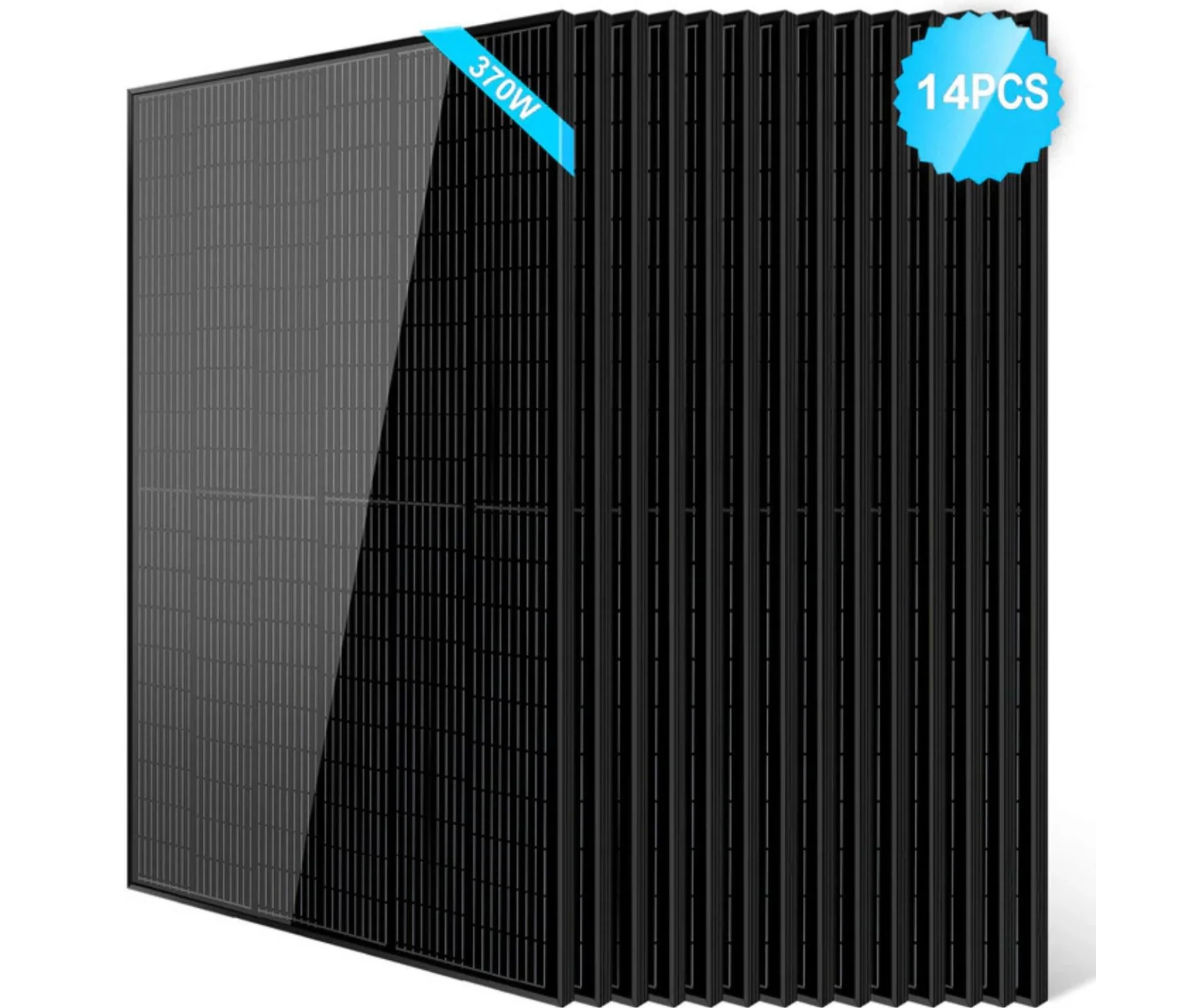 SunGoldPower Solar Panel | 370W Monocrystalline Black | 14-Pack