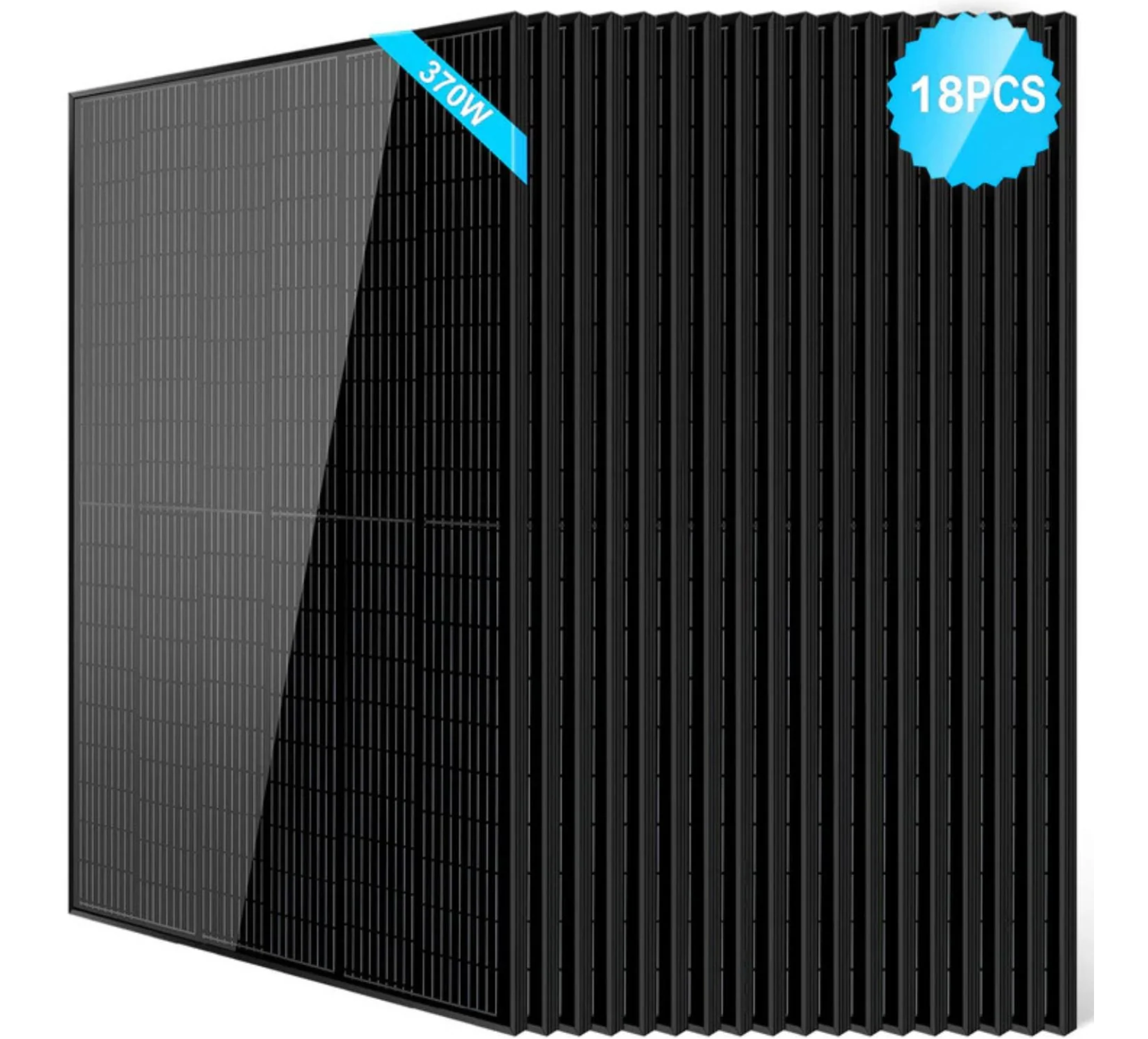 SunGoldPower Solar Panel | 370W Monocrystalline Black | 18-Pack