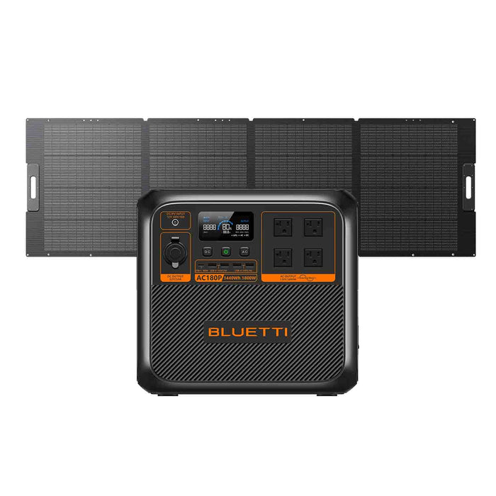 Bluetti ac180p portable power station – 1440wh capacity, 2700w output, 500w solar input