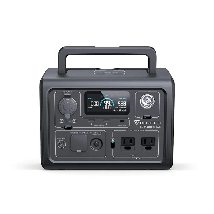BLUETTI EB3A Portable Power Station | 268.8Wh | 1200W | 200W Solar Input