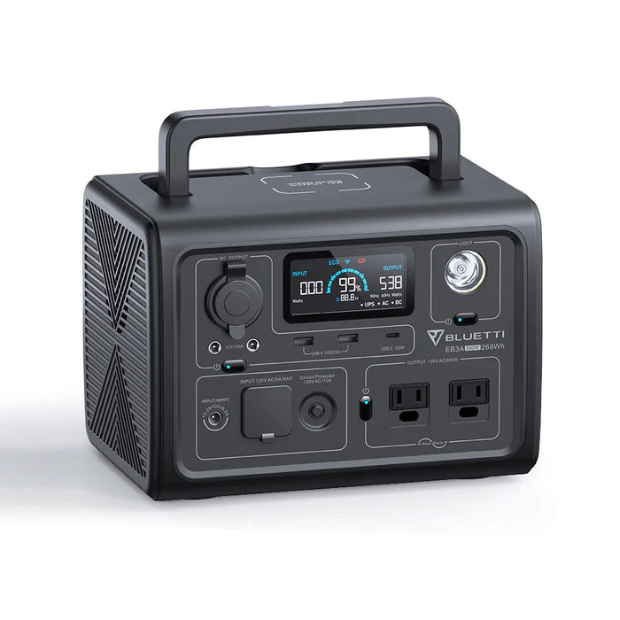BLUETTI EB3A Portable Power Station | 268.8Wh | 1200W | 200W Solar Input